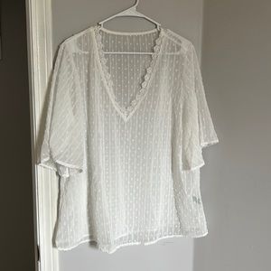 White sheer blouse